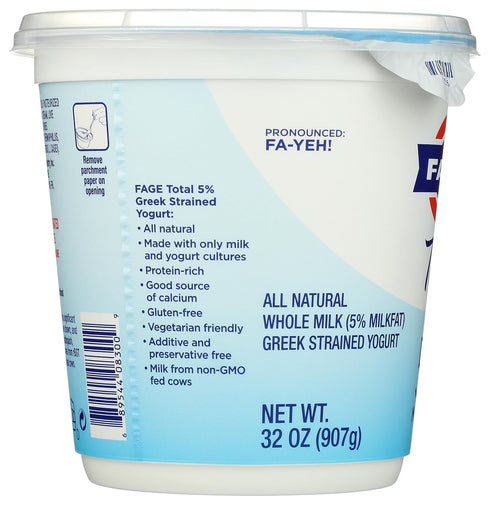 Fage 5% 32 oz Total Greek Yogurt, Whole Milk, Plain