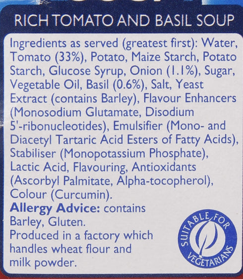 Batchelors 104g Cup a Soup - Rich Tomato and Basil, Carton