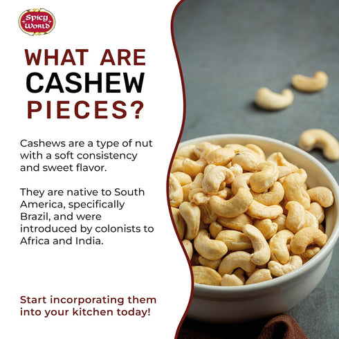 Spicy World 80oz (5 LBS) Packed Raw Cashew Pieces - Natural Bulk Raw & Unsalted Cashews for Cooking, Baking & Topping