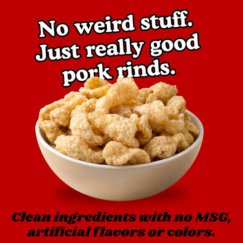 (4 Pack) Pork King Good Stupid Hot Pork Rinds - Low Carb, Keto Diet Friendly Snack - Extremely Spicy Chicharrones