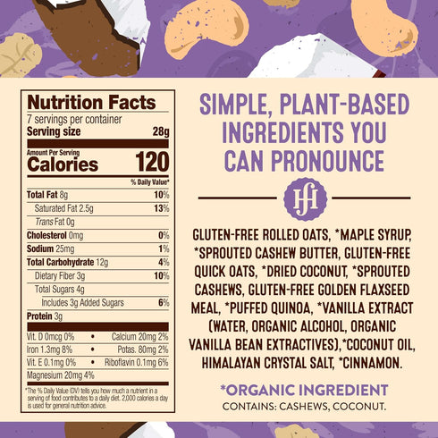 Healing Home Foods 4oz (1Pack) Cashew Coconut Crunch, Gluten Free Granola Mix Made with Coconut, Cashews & Almonds, Nut
