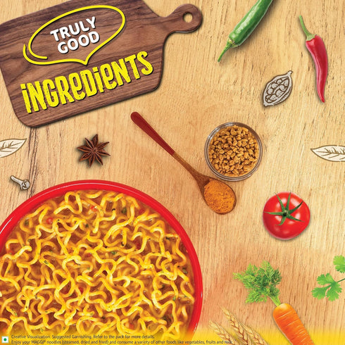 2-Minute (280g MAGGI Instant Masala Noodles, Iron Fortified, Made With Premium Spices Pouch)