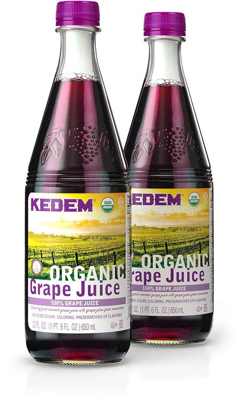 kedem Organic 100% Grape Juice 22oz (2 Pack) | No Added Sugar, Coloring,