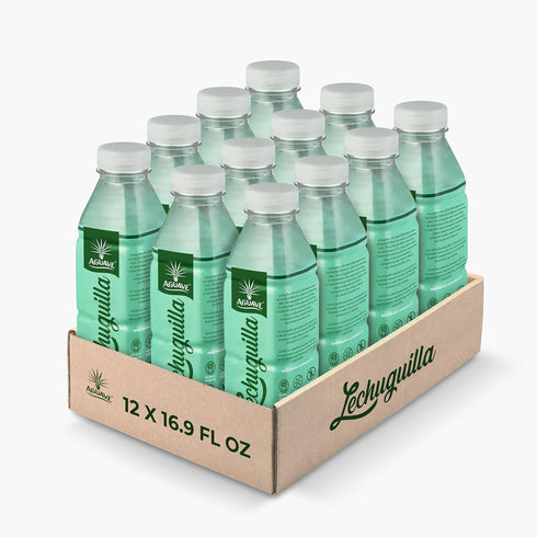 AGUAVE 12-Pack Prebiotic Mexican Drink Fermented Agave LECHUGUILLA Beverage | Low Sugar Healthy Soda Alternative |