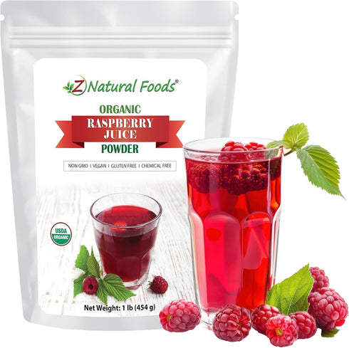 Z Natural Foods Organic Red Raspberry Juice Powder - Antioxidant-Rich Superfood -