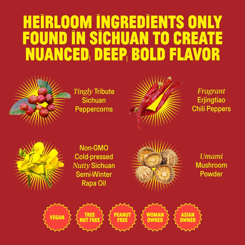 6oz (Pack 4) FLYBYJING Chili Crisp Bundle: Four Premium Chili Sauces Good on Noodles, Proteins, Veggies & Everything