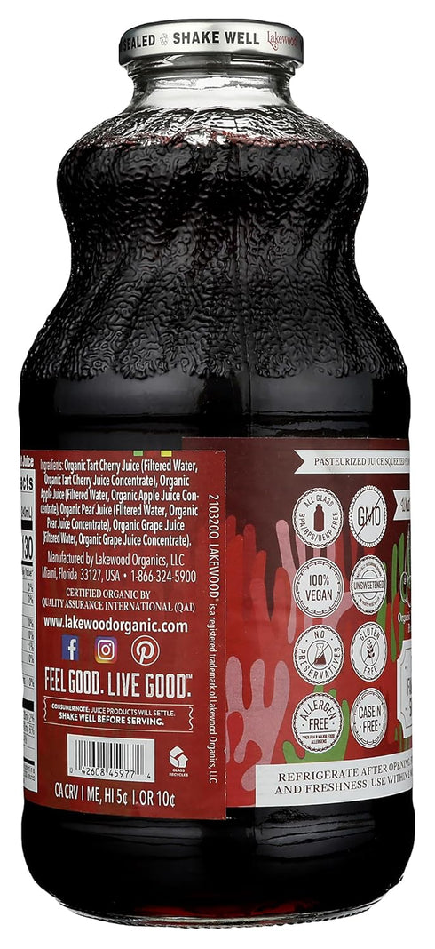 32 oz Lakewood Organic Smart Healthy Tart Juice, Cherry