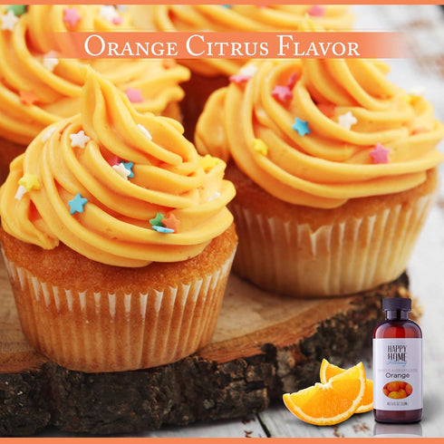 Happy Home Natural Orange Baking Flavor Emulsion, Certified Kosher, 4 oz.