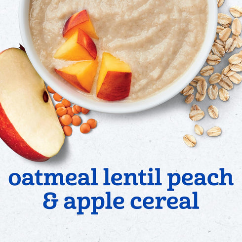 2 6PK Gerber Stage Baby Food, Oatmeal Lentil Peach & Apple Cereal, Baby Cereal