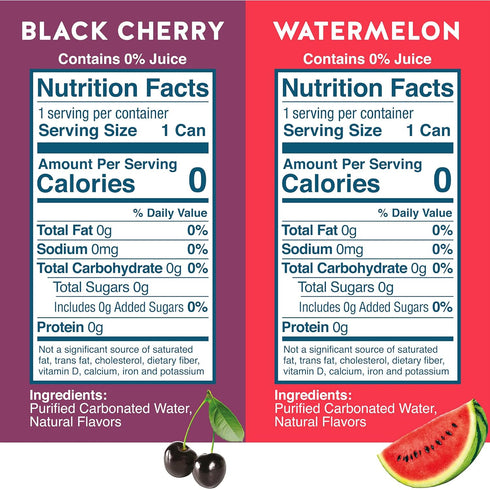 Pack, 12 Oz Pack 16, 8 8 Waterloo Sparkling Water Two-Flavor Fl Cans, of x Black Cherry, x Watermelon | Zero Calories |