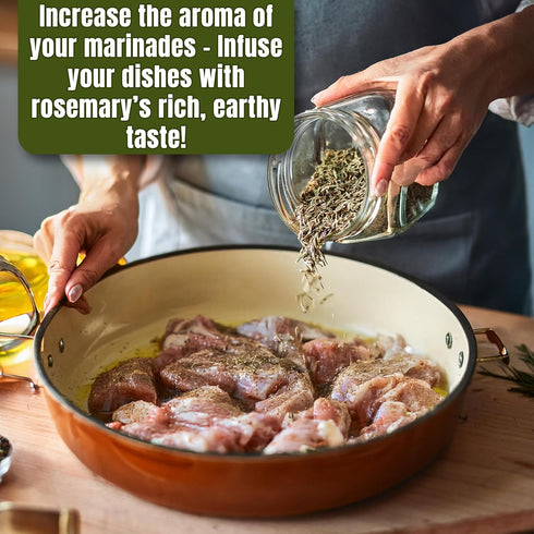 5oz Dried Rosemary Leaves Whole Rosmary Herb for Cooking, Tea, Hair Rinse & Seasoning Romero Seco, Dry Rosemarry