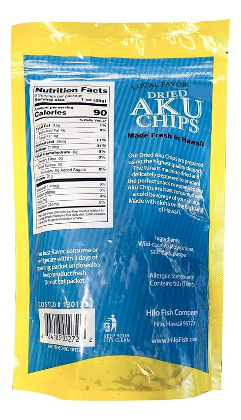 Hilo Fish Co. Hilo Hawaii Dried Wild Aku Skipjack Tuna Chips