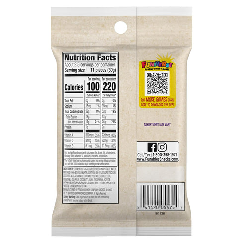 2.5 (Pack 48) Funables Fruit Snacks, Mixed Berry Snacks, Ounce Pouches
