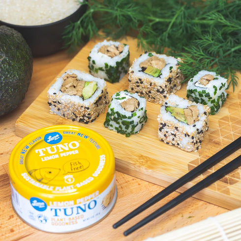 5 oz (6 Pack) Vegan Tuna Plant Based Alternative - Loma Linda Tuno Lemon Pepper Meatless Fish Substitute, High Protein