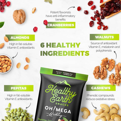 (Omega-3 Omega-6) Mixed Nuts Unsalted | Trail Mix | Trail Mix without Peanuts | Gourmet Snacks, Protein Snacks, Gluten