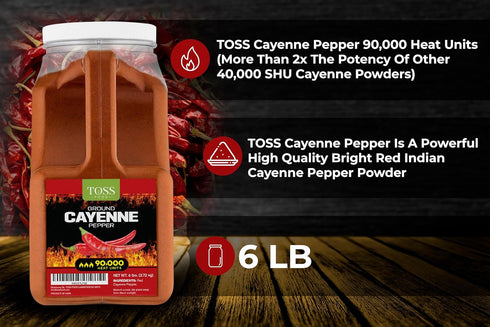 90,000 6 LB, Commercial Extreme Hot Cayenne Pepper Powder Bulk Heat Units Ground Cayenne Powder Hot Pepper Powder - Red