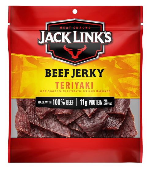 Jack Link's Beef Jerky, Teriyaki Jerky Bag Flavorful Meat Snack, Ready to