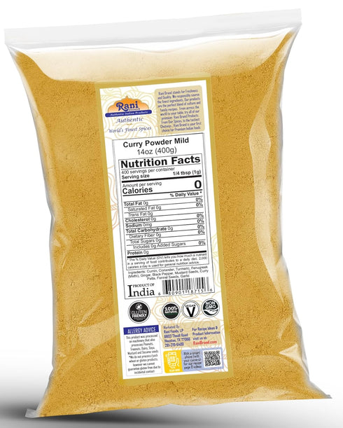 Rani Curry Powder Mild, 14oz (400g) - Authentic Indian Blend, All Natural, Vegan, Gluten Friendly