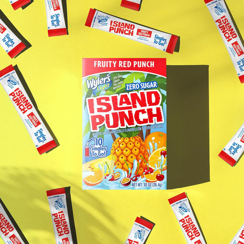 10 Count, Pack 12 (120 Wyler's Light Island Punch Singles To Go, Water Drink Mix, Fruity Red Punch, Of Single Servings)