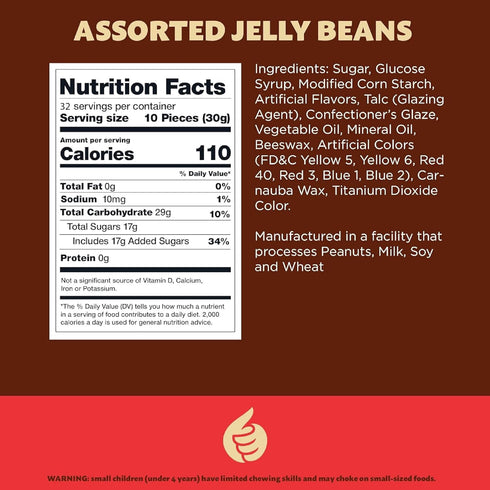 2-Pound Jelly Beans | Bag | Chewy Candy for Buffets, Office Bowls, Party Favors, Dessert Decorating, and Snacking |