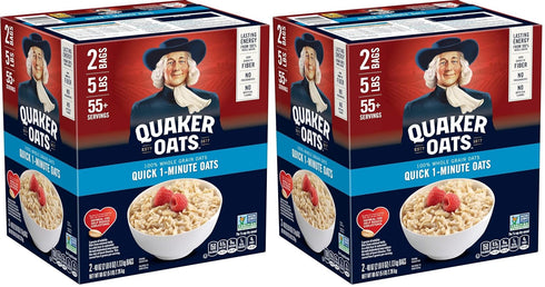 Quaker Quick 1-Minute Oatmeal,Non GMO Project Verified,2.5 Pound,(Pack of 4)