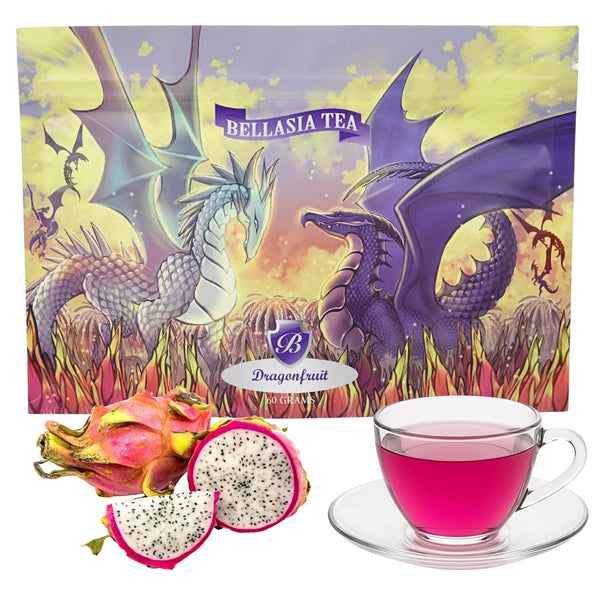 Bellasia Tea Dragon Fruit for Kids Using Real Fruit Pieces - Caffeine