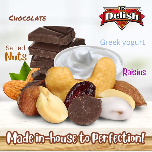 2 Lbs Deluxe Trail Mix with Greek Yogurt, Chocolate, Fruit and Nuts by Its Delish, Bulk Bag | Healthy Mix of Greek