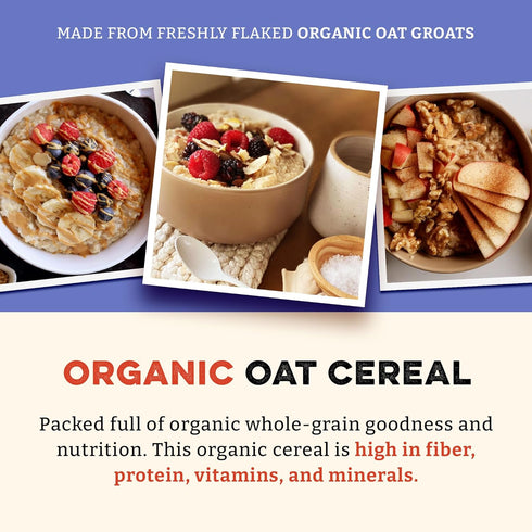 32 oz Sunrise Flour Mill Heritage Organic Oat Cereal - | Non-GMO | Enjoy Flavorful Breakfast Oatmeal | Lowers