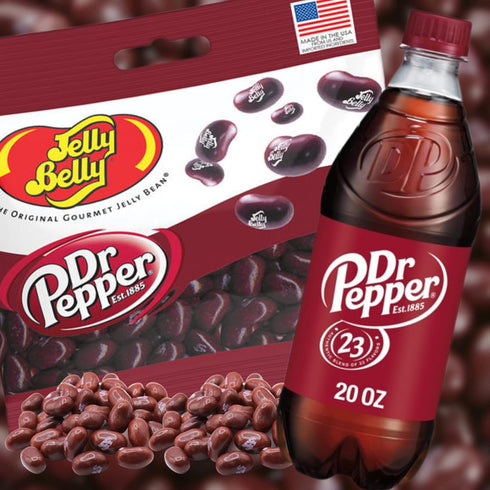 Packaged Pack 4 Needzo Dr Pepper Jelly Beans Basket Stuffer Kit, Soda Flavored Chewy Candies, Individually Single