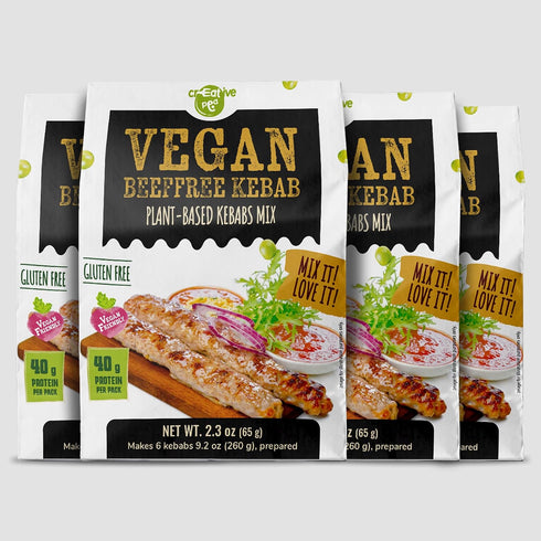 Creative Pea Beeffree Kebab Mix | 4-Pack Makes ~1 kg | Shelf-Stable