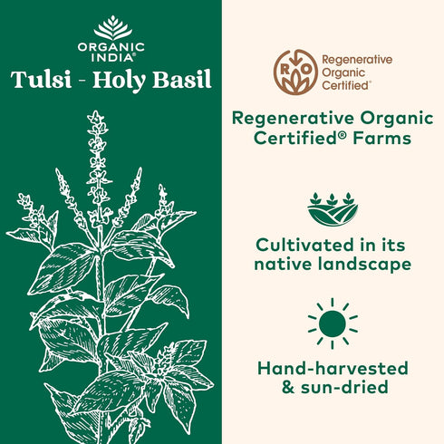 Immune 1 lb Organic India Tulsi Original Loose Leaf Herbal Tea - Support, Vegan, Gluten-Free, Kosher, USDA Certified