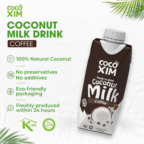 11 oz (Pack 12) 100% COCOXIM Ready to Drink Coffee Coconut Milk of | Vegan & Plant Based | Halal & Kosher Certified |