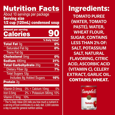 10.75 (Pack 4) Campbell's Condensed Tomato Soup, Ounce Can
