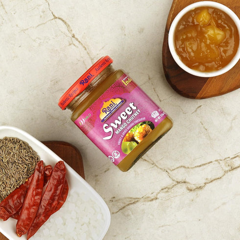 12.3oz (350g) Rani Sweet Mango Chutney (Indian Preserve) Glass Jar, Ready to eat, Vegan ~ Gluten Free, All Natural