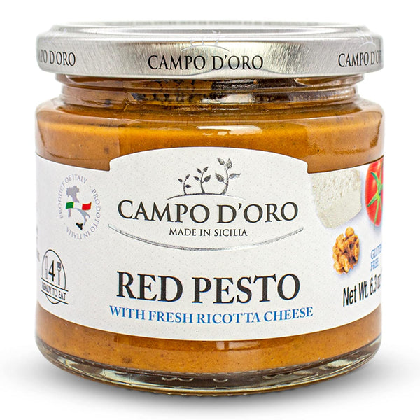 CAMPO D'ORO - Red Pesto Sauce 6.35 oz, Italian Tomato Sauce with