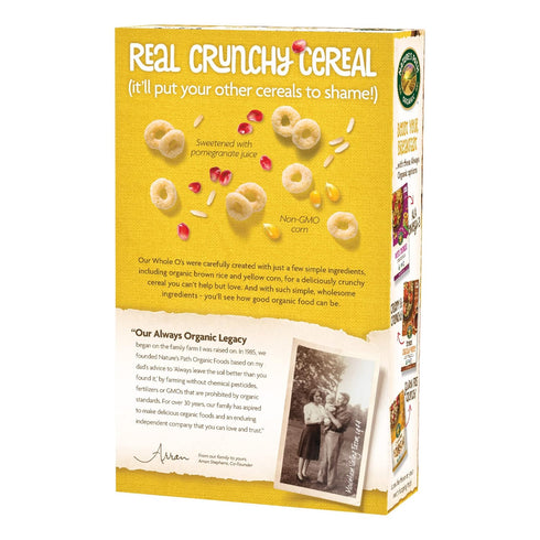 11.5 oz (Pack 4) Nature's Path Organic Whole O's Cereal, Crunchy Whole Grain Rings, Gluten Free