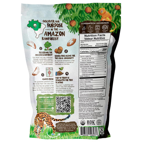15 oz Snack The True Organic Brazil Nuts Raw and Unsalted Kosher Healthy-Rich in Vegetable Protein Harvested in Amazon