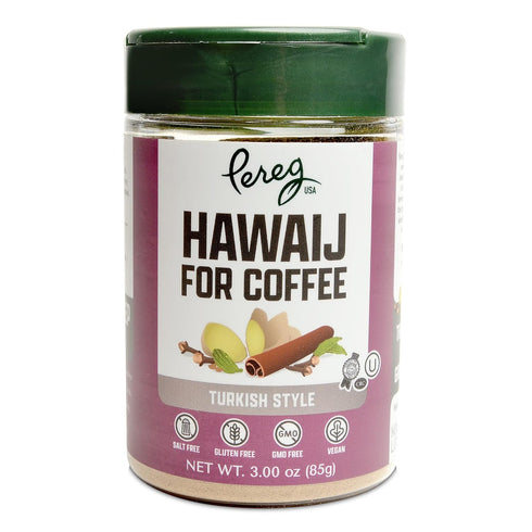 Pereg Coffee Mix | Coffee Spice Mix with Hawaij, Ginger, Cinnamon, Cloves & Cardamom | 4.25 Oz | Made in USA