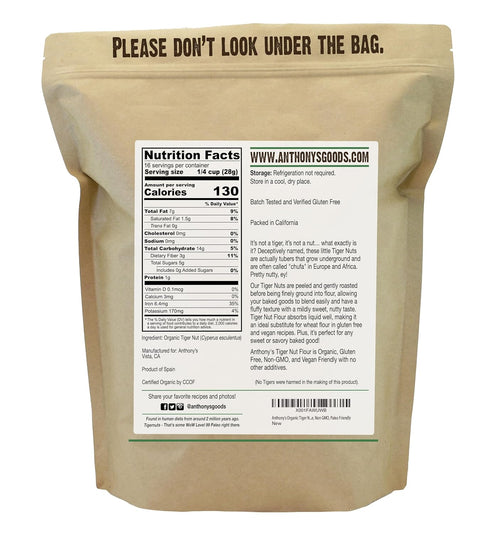 1 lb, Anthony's Organic Tiger Nut Flour, Gluten Free, Non GMO, Paleo Friendly