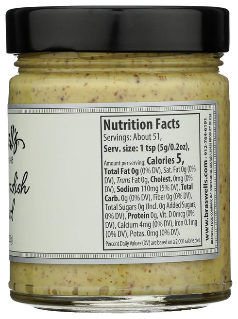 9 Braswells, Mustard Hot Horseradish, Ounce