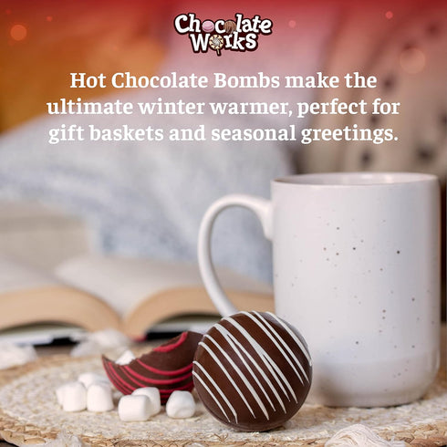 Pack 3 Hot Chocolate Bombs by Chocolate Works, Premium Hot Cocoa Bombs with Marshmallows, Made with Real Milk