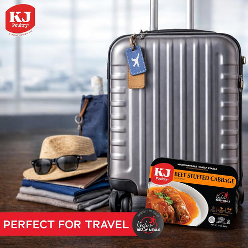 (3 Pack) KJ Poultry Kosher Ready Meals - Beef Stuffed Cabbage Rolls, MRE Meat Meals Ready to Eat, Gluten Free Prepared