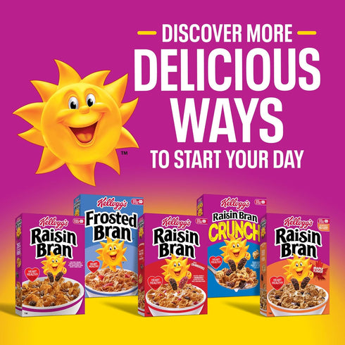 13.6oz (1 Kellogg's Raisin Bran with Cranberries Breakfast Cereal, Fiber Cereal, Family Breakfast, Box Box)