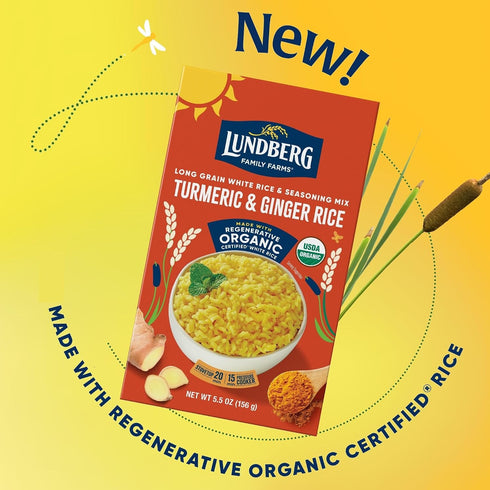 5.5oz Lundberg Organic Turmeric & Ginger Seasoned Rice - Regenerative Organic Certified Long Grain White Rice