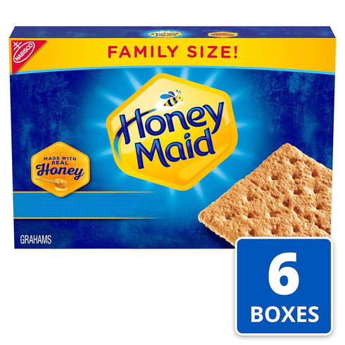 6 25.6 oz Honey Maid Graham Crackers, Family Size, - Boxes
