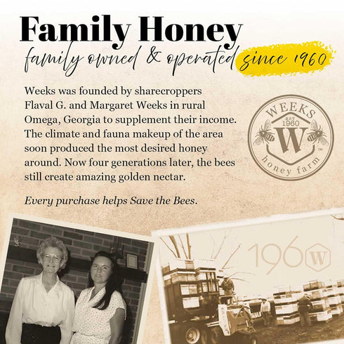 1960 (16 oz 3 Pack) Group WHF Blackberry Honey - Weeks pure, raw & unfiltered American blackberry honey is kosher