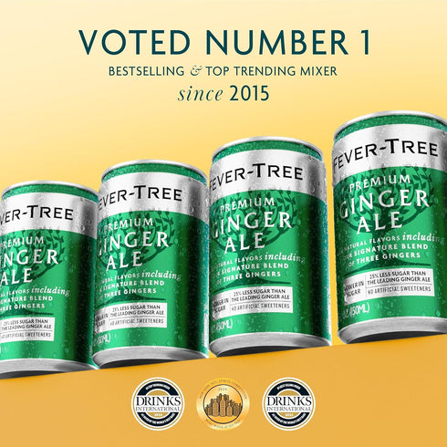 150 ML Pack 24 Fever Tree Ginger Ale - Premium Quality Mixer - Refreshing Beverage for Cocktails & Mocktails. Naturally