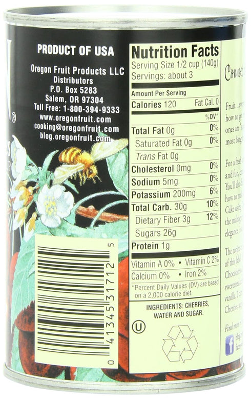 15 (Pack 8) Oregon Fruit Products Dark Sweet Cherries in Heavy Syrup, Ounce
