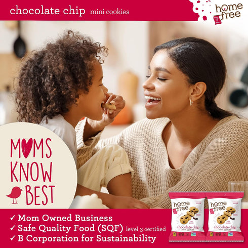 1.1 (Pack 10) Homefree Treats You Can Trust Gluten Free Mini Cookies, Single Serve, Chocolate Chip, Ounce