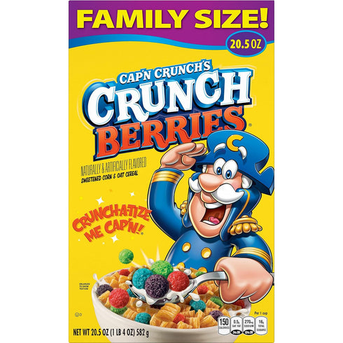20.5oz (Pack 2) Cap'n Crunch Cereal, Crunch Berries, Box